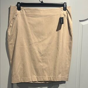 Lord & Taylor Beige Pencil Skirt